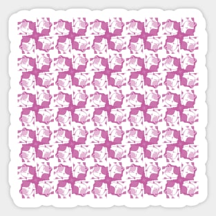 Sleeping Kitten Pink Pattern Sticker